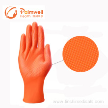 Diamond Textured Nitrile Gloves orange Heavy Duty Black Latex Free & Powder Free Thickness Disposable Nitrile Gloves durable